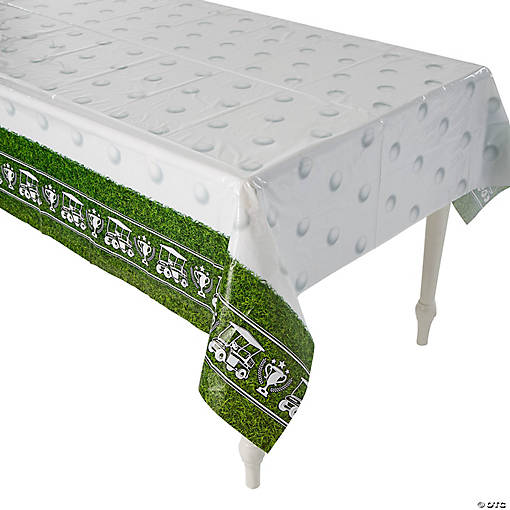 54" x 108" Golf Party Rectangle Plastic Tablecloth