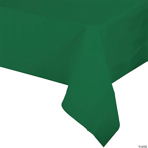 54" x 108" Hunter Green Rectangular Disposable Plastic Tablecloths (22 Tablecloths)