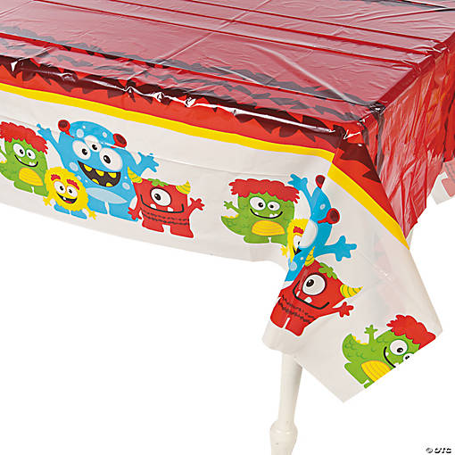 54" x 108" Mini Monster Plastic Tablecloth