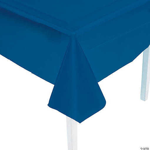 54" x 108" Navy Blue Rectangle Disposable Plastic Tablecloth