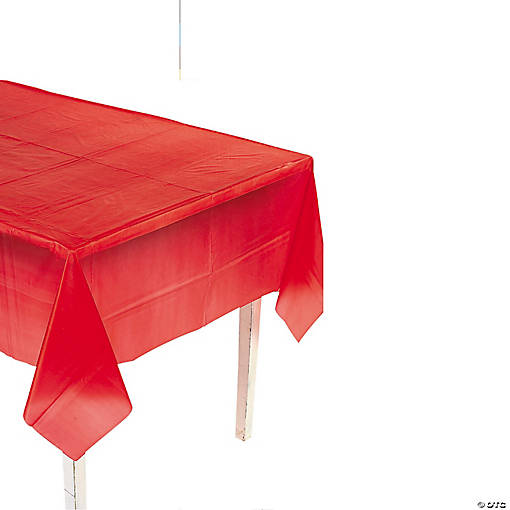 54" x 108" Rectangle Disposable Plastic Tablecloth for 8 Ft. Table