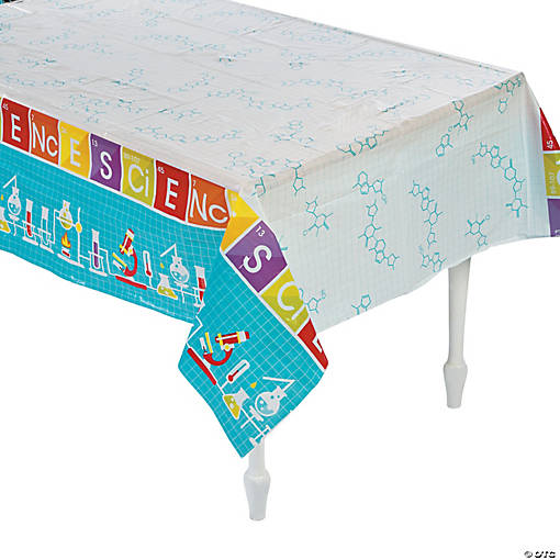 54" x 108" Science Party Plastic Tablecloth
