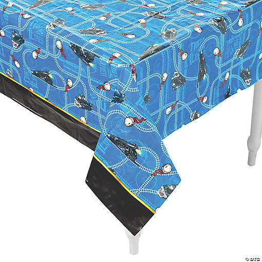 54" x 108" The Polar Express&amp;#8482; Rectangle Disposable Plastic Tablecloth