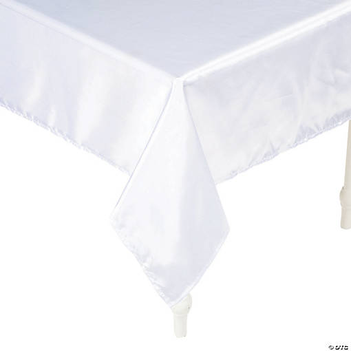 54" x 126" White Rectangle Polyester Tablecloth