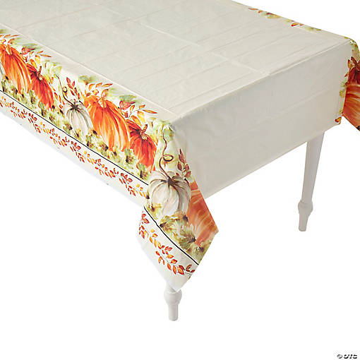 54" x 84" Thank-Fall Plastic Tablecloth