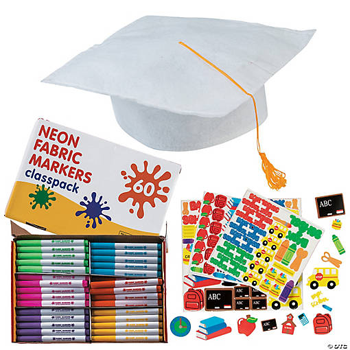572 Pc. DIY Elementary Graduation Cap Decorating Kit for 12