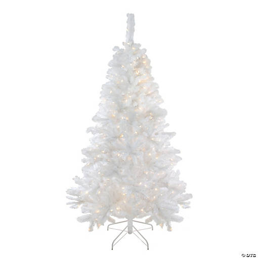 6.5' Pre-Lit White Medium Iridescent Pine Artificial Christmas Tree - Multi Function LED Lights