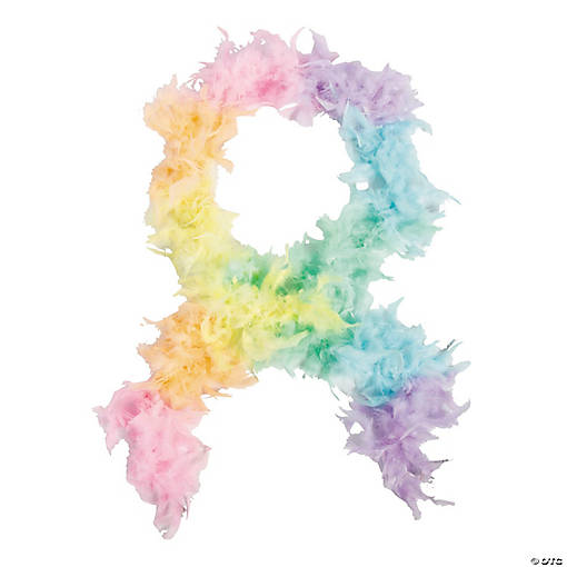 6 Ft. 40-Gram Pastel Rainbow Section Feather Boa