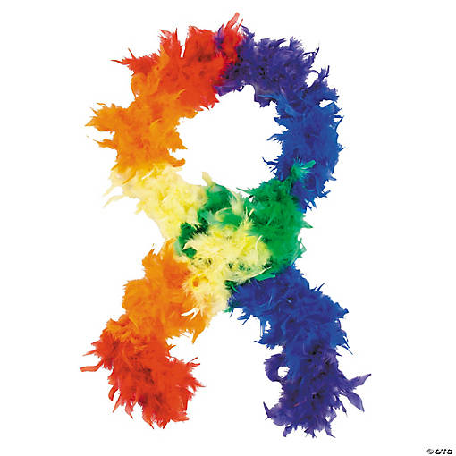 6 Ft. 40-Gram Traditional Rainbow Section Feather Boa