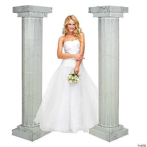 6 Ft. Marble-Look Cardboard Fluted Column Decorations - 2 Pc.