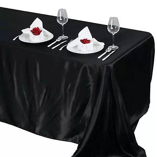 6 pcs 90x132" SATIN Rectangular TABLECLOTHS Wedding Party Catering Decorations