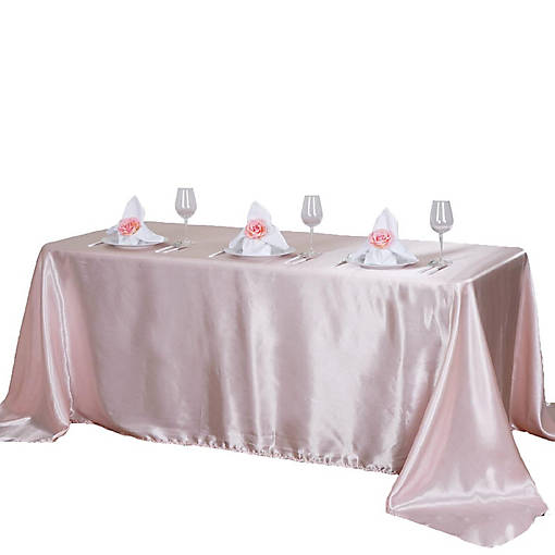 6 pcs 90x132" SATIN Rectangular TABLECLOTHS Wedding Party Catering Decorations