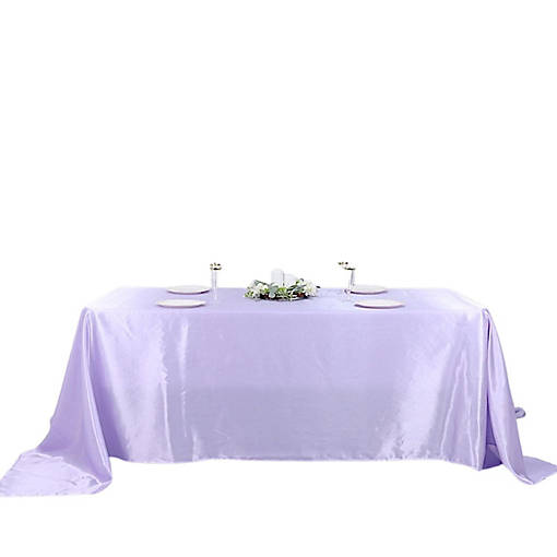 6 pcs 90x132" SATIN Rectangular TABLECLOTHS Wedding Party Catering Decorations