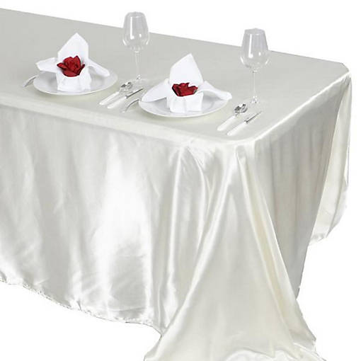 6 pcs 90x132" SATIN Rectangular TABLECLOTHS Wedding Party Catering Decorations