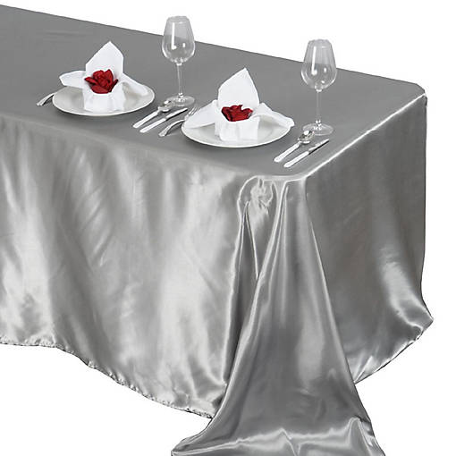 6 pcs 90x132" SATIN Rectangular TABLECLOTHS Wedding Party Catering Decorations