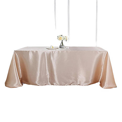 6 Pcs 90X156" Satin Rectangular Tablecloths Wedding Catering Dining Decorations