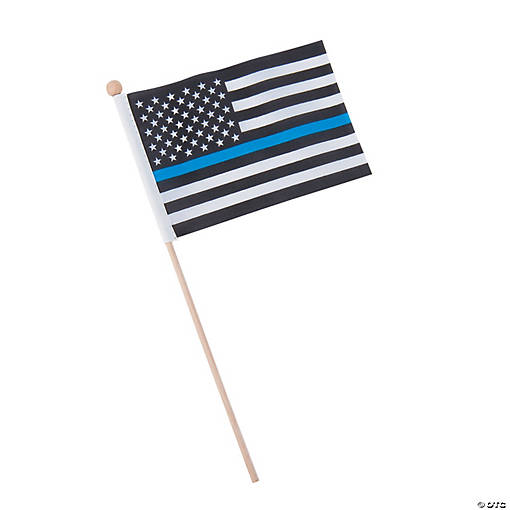 6" x 4" Thin Blue Line Small Flags - 12 Pc.