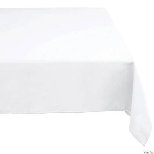 60" X 84" White Polyester Tablecloth