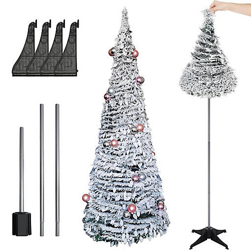 6FT Pre-Lit Flocked Tree
