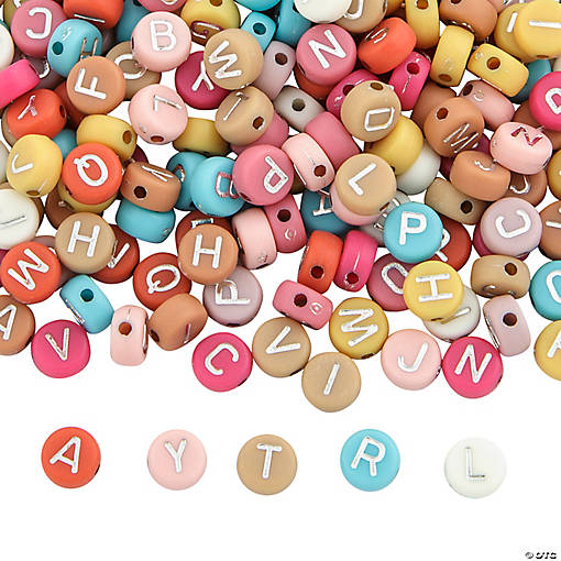6mm Bulk 400 Pc. Boho Multicolor Round Alphabet Plastic Beads