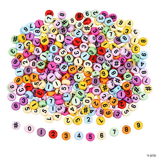 6mm Bulk 400 Pc. Multicolor Round Number Plastic Beads
