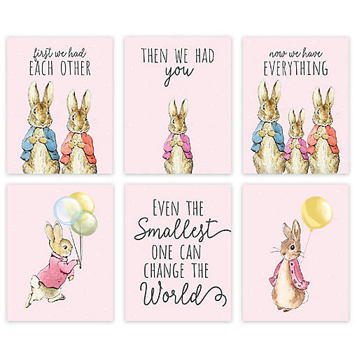 6Pc Peter Rabbit Pink First We Had Each