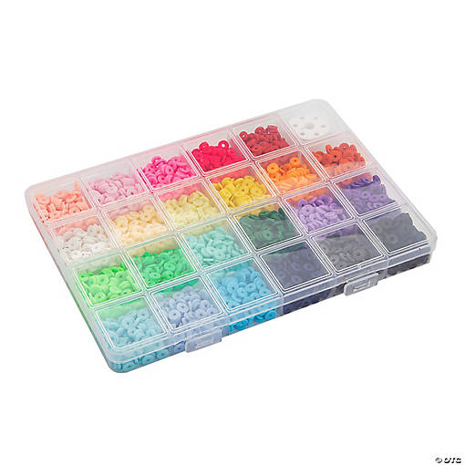 7 1/2" x 5" Storage Compartment Box with Assorted Clay Disc Beads