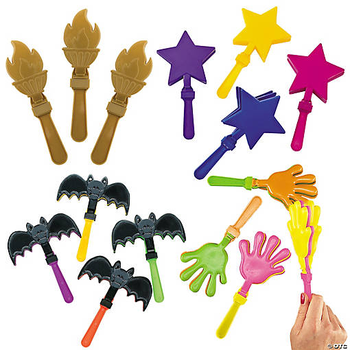 7" Bulk 48 Pc. Everyday Fun Plastic Hand Clapper Assortment Kit