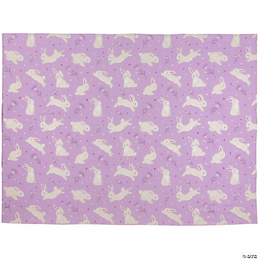 70" Purple Easter Bunny Rectangular Tablecloth