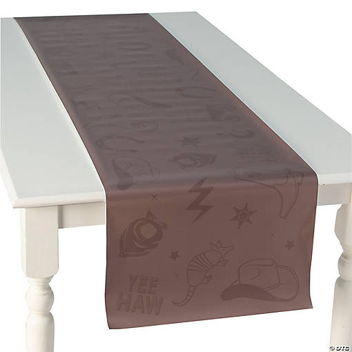 72" x 17" Modern Western Reusable Plastic Table Runner