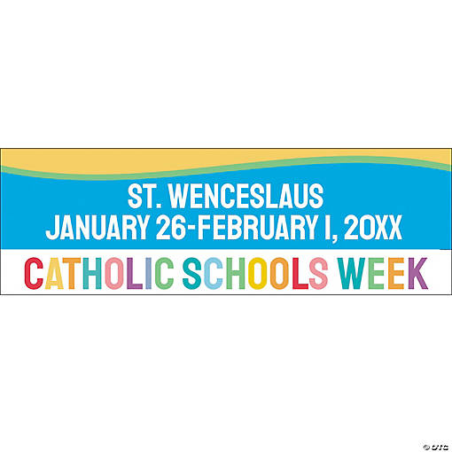 72" x 23" Personalized Catholic School Week Banner - Medium