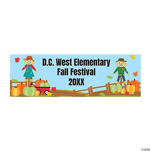 72" x 23" Personalized Pumpkin Patch Vinyl Banner &amp;#8211; Medium