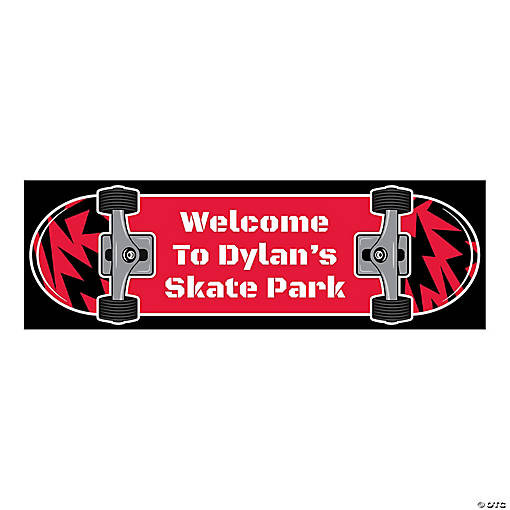 72" x 23" Personalized Skateboard Banner - Medium