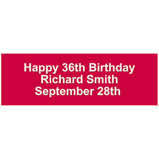 72" x 23" Personalized Solid Color Vinyl Banner - Medium