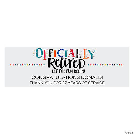 72" x 23" Retirement Custom Banner - Medium