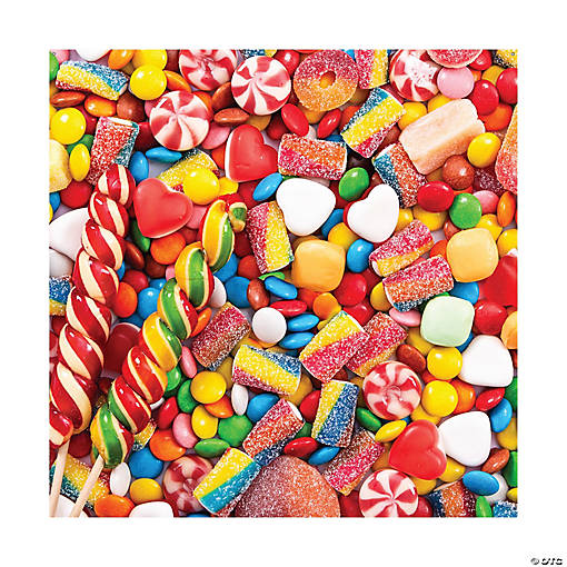 72" x 72" Assorted Rainbow Candy Photobooth Polyester Backdrop