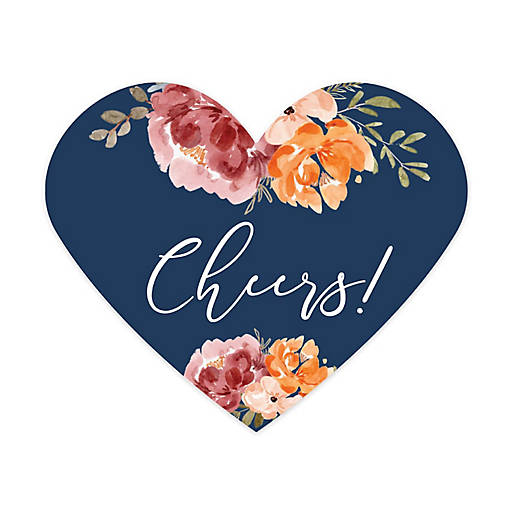 75 Navy/Orange Fall Heart Label Cheers