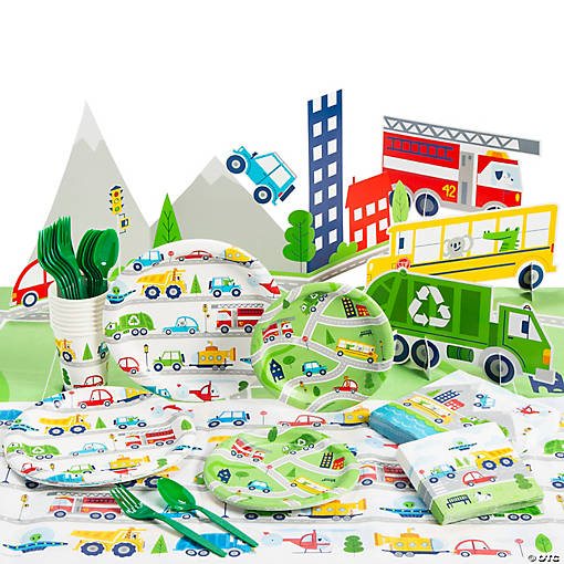 79 Pc. Transportation Time Disposable Tableware Kit for 8 Guests
