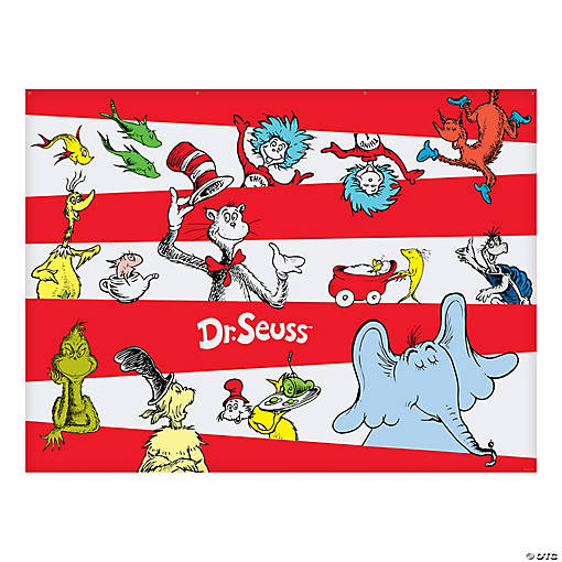 8 ft. x 6 ft. Dr. Seuss&amp;#8482; Party Characters Polyester Backdrop