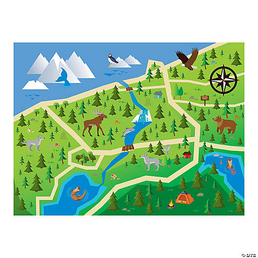 8 Ft. x 6 Ft. Great North VBS Map Polyester Backdrop