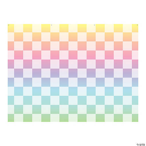 8 Ft. x 6 Ft. Rainbow Pastel-Colored Checkered Polyester Backdrop