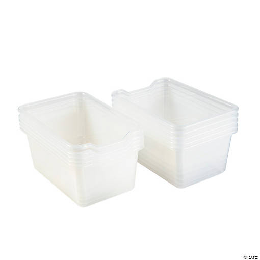 8" x 5" Clear Stackable Scoop-Front Plastic Storage Bins - 10 Pc.