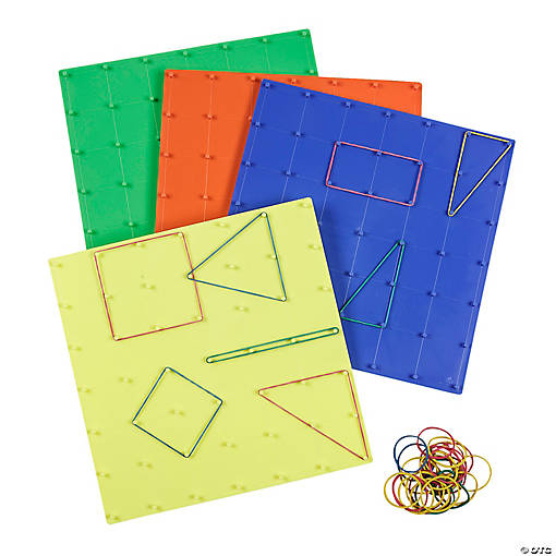 8" x 8" Geoboard Multicolor Plastic Math Manipulatives &amp;#8211; 12 Pc.