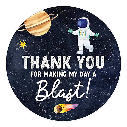 80 Outer Space Thank You Stickers 2in