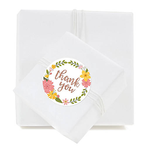 80 Thank You Iris Script Yellow Wreath