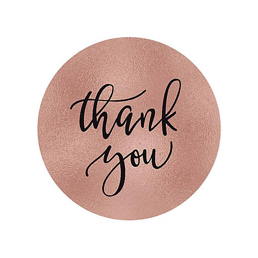 80PC Thank You Coco Script Rose Gold