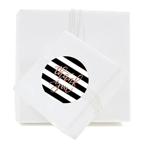 80PC Thank You Henley Script Black/White