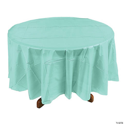 82" Mint Green Round Plastic Tablecloth
