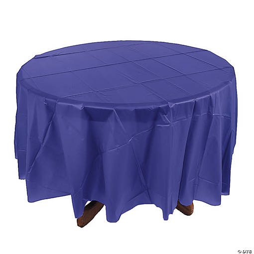 82" Purple Round Plastic Tablecloth