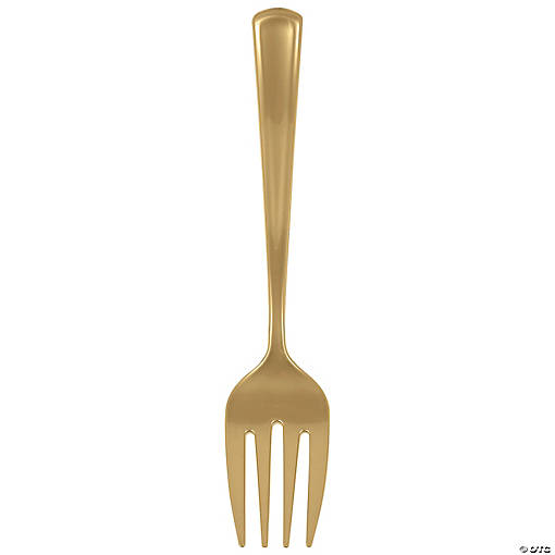 9 3/4" Bulk 12 Pc. Gold Plastic Serving Forks